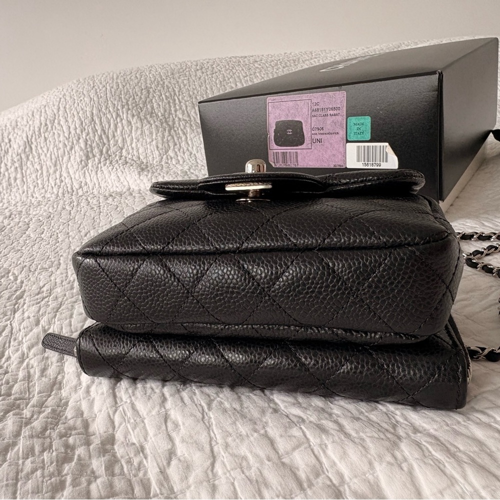 Chanel Black Caviar Mini Flap Wallet on Chain Crossbody SHW - Picture 7 of 14